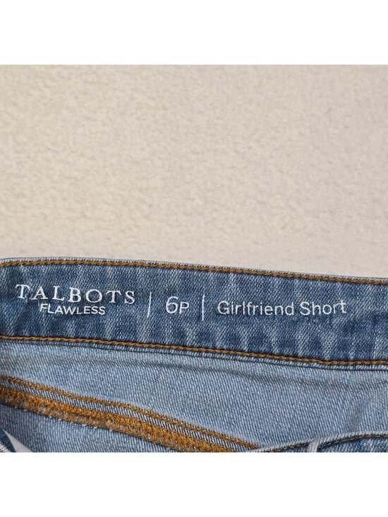 Talbots 6P Womens Girlfriend Denim Shorts Light Wash Casual Stretchy Cuffed - Picture 2 of 4